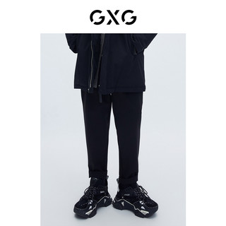 GXG 男装商场同款黑色小刺绣休闲长裤 黑色 165/S