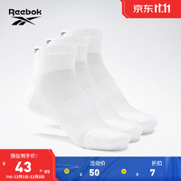 Reebok 锐步 官方男女同款SOCK室内健身训练运动舒适潮流短袜3双装 GH0420 XS