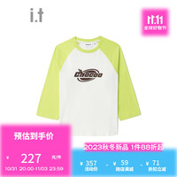 :CHOCOOLATE it 女装插肩袖T恤清新少女七分袖1819XFL GRY/绿色 XS