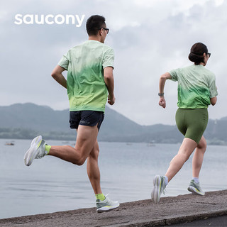 saucony 索康尼 菁华14减震跑鞋轻量透气跑步鞋男女运动鞋浅绿42