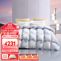FUANNA 富安娜 家纺 羽绒被95%白鹅绒被子秋冬加厚保暖冬被 加厚被(95白鹅绒+防羽印花) 152*210cm