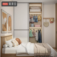 索菲亚卧室衣柜 日式原木风整体衣橱家用柜子 主次卧客餐厅电视柜入户柜 金