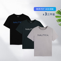 补贴购：NAUTICA 诺帝卡 NTNS021417Z06 男士短袖 3件装
