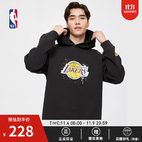 NBA球队故事系列23男女运动连帽卫衣秋冬休闲外套湖人太阳队 洛杉矶湖人黑色 XL