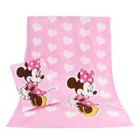 Disney 迪士尼 纯棉割绒浴巾婴儿儿童纯棉毛巾保暖盖毯浴巾柔软吸水 米妮