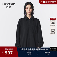 幻走（MOVEUP）【商场同款】加绒纯黑设计师短款卫衣女 纯黑 XS