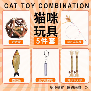 宠德多 逗猫棒猫咪玩具套猫薄荷 猫玩具五件套