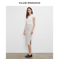 CLUB MONACO 摩纳哥会馆 女装春夏条纹侧开叉长款针织半身裙