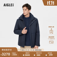 AIGLE 艾高 秋冬款男士MTD防风防雨透汽户外休闲运动棉服夹克外套 帝国深蓝 AQ401 L(180/96A)