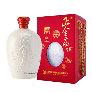 KR金门皇家窖藏高粱酒 正金高白坛 清香型白酒 58度 1000ml 坛装