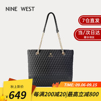 NINE WEST 玖熙 包包女包新款2023手提托特包大容量七夕情人节生日礼物送女友老婆 黑色cm 情人节520生日礼物送女友老婆