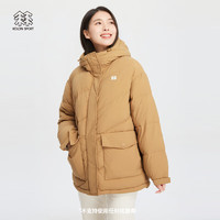 KOLON SPORT/可隆羽绒服 刘诗诗同款 女子户外防泼水宽松版中量鹅绒服 LKDJ3WT574-CA 驼色 165/M