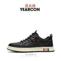 YEARCON 意尔康 男鞋2023秋季新款小香风板鞋子男士高端皮鞋时尚百搭小白鞋