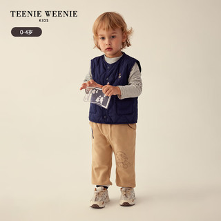 Teenie Weenie Kids小熊童装男宝宝保暖棉服马甲两件套 灰色 110cm
