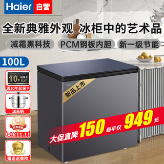 海尔（Haier）冰柜家用小型100升减霜80%一级能效节能速冻冷冻柜BC/BD-100GHPCJZ