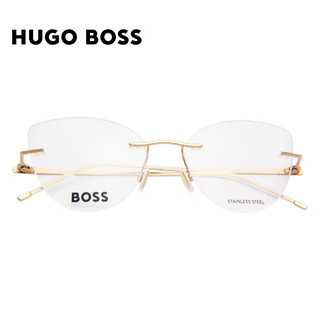HUGO BOSS雨果博斯光学镜架近视眼镜框男女款气质商务金色镜框配镜1411 PEF