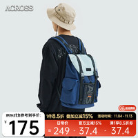 ACROSS 双肩包男女大容量电脑包防泼水通勤旅行背包情侣大学生初高中书包 蓝色