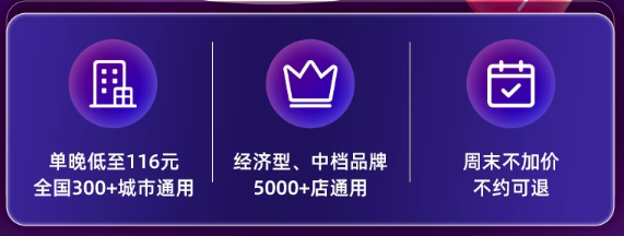 覆盖全国300+城市，每晚100出头！锦江全国5000+店 麗枫/维也纳国际/锦江之星/7天优品等 多品牌3晚通兑