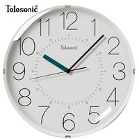 Telesonic 天王星 挂钟12英寸日式简约挂钟家用客厅时钟装饰石英钟卧室时钟表 Q0732-1白色30.5厘米