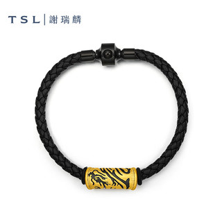 谢瑞麟（TSL）黄金手链5D硬金电黑龙纹足金手饰男款X5127 定价类 约2g