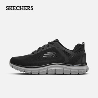 斯凯奇（Skechers）秋冬季舒适缓震透气网面跑鞋简约轻便运动百搭耐磨休闲鞋 BKC黑色碳灰 39.5码