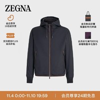 杰尼亚 Zegna）男士蓝色羊毛连帽短夹克 UVT20-Y115B-531-48 M码