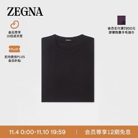 杰尼亚 Zegna）男士黑色 Seacell 莫代尔及莱赛尔圆领 T 恤N3M20-160-001-M