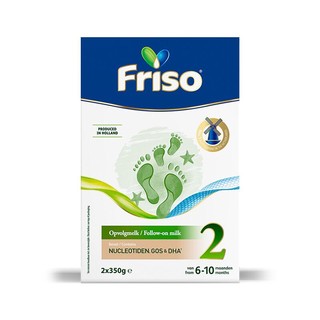 Friso 美素佳儿 荷兰系列2段(6-10个月)较大婴幼儿配方奶粉5倍DHA配方700g*6盒/箱