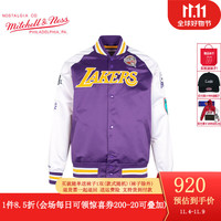 MITCHELL & NESS缎面夹克 NBA名人堂湖人马刺热火加索尔韦德帕克外套MN男衣服上衣 湖人加索尔 M
