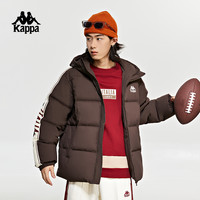 Kappa卡帕羽绒服2023男女冬连帽户外防寒服撞色短款面包服