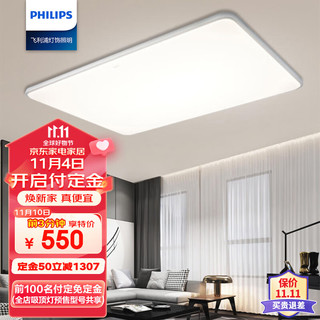 PHILIPS 飞利浦 led吸顶灯客厅灯北欧超薄遥控调光调色灯具灯饰120W怡轩