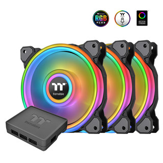 Thermaltake 曜越 Riing Quad 14 LED RGB 140mm 机箱水冷散热风扇 三个装