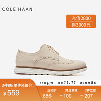 COLE HAAN 歌涵 colehaan双11同价购/歌涵 男士牛津鞋 布洛克雕花透气轻盈正装皮鞋C29678 米色-C29678