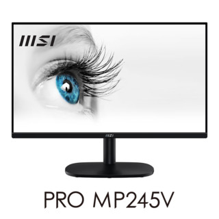 MSI 微星 23.8英寸 FHD 100Hz 1ms (MPRT) VA面板 莱茵护眼认证 支持壁挂 家用电竞办公显示器 PRO MP245V