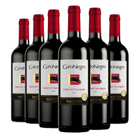 ON 黑猫（GatoNegro）智利黑猫红酒赤霞珠干红GatoNegro 智利进口葡萄酒国际品牌猫酒 2017年赤霞珠6瓶(略有沉淀)