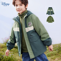 88VIP：Disney 迪士尼 男童冲锋衣儿童外套秋装三合一摇粒绒内胆防风衣童装