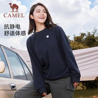 骆驼 CAMEL运动长袖圆领卫衣女冬加绒保暖宽松休闲抓绒上衣