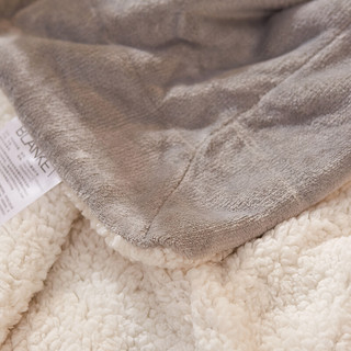 布之美 双层双面保暖羊羔绒休闲毯 150*200cm 2.5斤
