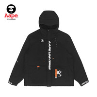 Aape 男装秋冬猿颜徽章印花拼接连帽户外滑雪羽绒服7439XXH