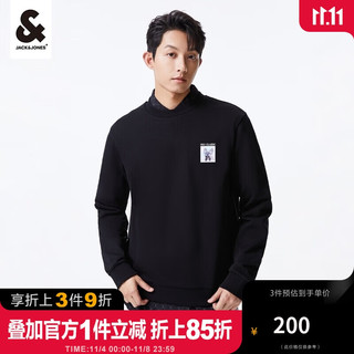 杰克琼斯 杰克·琼斯（JACK&JONES）男士卫衣法斗犬卡通印花上衣百搭纯色长袖男装