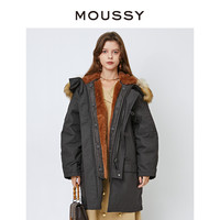 MOUSSY 摩西 2023冬季新品N3B可拆卸连帽派克服外套女028FAW30-5220