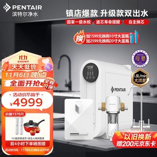 PENTAIR 滨特尔 净水器家用直饮净水机厨下大流量智能显示反渗透双出水无桶纯水机