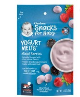 Gerber 嘉宝 , 婴儿零食，酸奶溶溶豆，8 个月以上，混合浆果味，1 盎司（28 克）