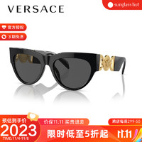 VERSACE（范思哲）【冬】太阳镜猫眼形女时尚墨镜眼镜0VE4440U 深灰色镜片/金色镜腿GB1/87 56