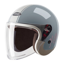 YEMA 野马 3C认证头盔633S 松鼠灰摩托花 配透明镜片(均码)