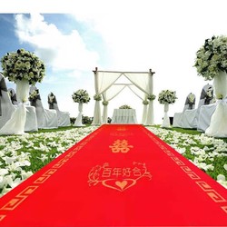 翠涛 婚礼红地毯 结婚一次性地毯开业迎宾展览舞台红地毯10米百年好合