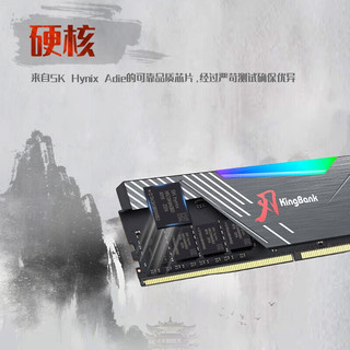 金百达 DDR5内存 刃RGB灯条 6000  6800 7200 动感灯效 台式机高频电竞马甲条 黑刃灯条D5 6400 64G【32G*2】海力士 套条