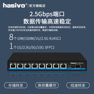 hasivo 2.5G交换机网管型 4个2.5G电口+2个万兆光口