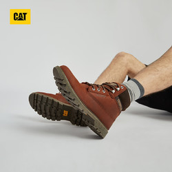 CAT 卡特彼勒 卡特马丁靴工装靴  棕红