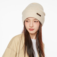 ERKE 鸿星尔克 羊毛混纺帽子女冬季韩版百搭针织帽加厚保暖显脸小毛线帽